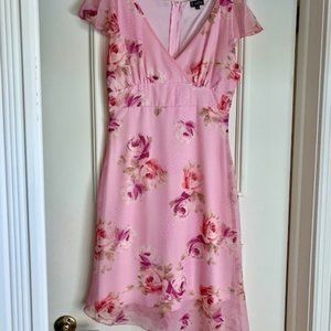 Chiffon asymmetric floral dress